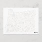 オレゴンヴィンテージ写真マップアンティーク州グラフ ポストカード (裏面)