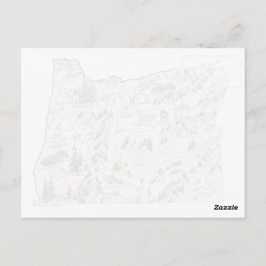 オレゴンヴィンテージ写真マップアンティーク州グラフ ポストカード (裏面)