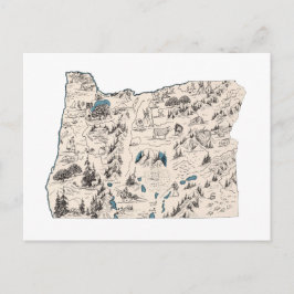 オレゴンヴィンテージ写真マップアンティーク州グラフ ポストカード