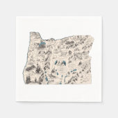 オレゴンヴィンテージ写真地図アンティークグラフオレゴニア スタンダードカクテルナプキン (正面)