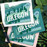 オレゴン図解入りの、写真付きのの地図 ポストカード<br><div class="desc">このオレゴン州のカラフルマップスケッチをチェック。私の店に行って！</div>