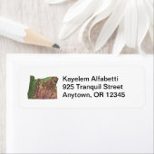 オレゴン地図差出人住所ラベル ラベル (インサイチュ)