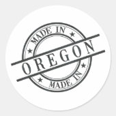 オレゴン州で作られるオレゴン州ラウンドゴムスタンプロゴ ラウンドシール (正面)
