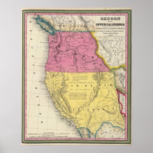 オレゴン州とアッパーカリフォルニア州 ポスター (正面)