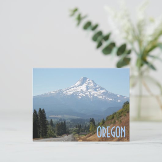 オレゴン州とフッド山の風景写真 ポストカード (スタンド正面)