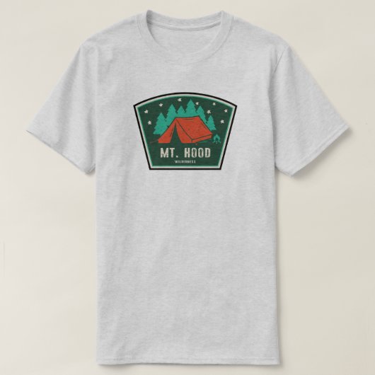 オレゴン州のキャンプ Mt. Hood Wilderness Tシャツ (デザイン正面)