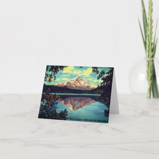 オレゴン州のクリスタル湖ホー澄んド山失った サンキューカード (正面)