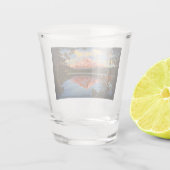 オレゴン州のクリスタル湖ホー澄んド山失った ショットグラス (裏面)