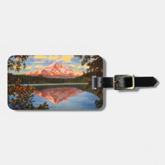 オレゴン州のクリスタル湖ホー澄んド山失った ラゲッジタグ (正面横)