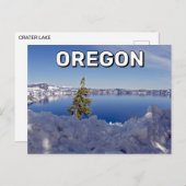 オレゴン州のクレーター湖はがき ポストカード (正面/裏面)