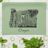 オレゴン州のストーブのハンドル越しキッチンタオル キッチンタオル (折り畳み)