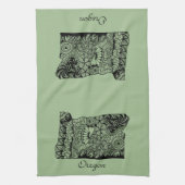 オレゴン州のストーブのハンドル越しキッチンタオル キッチンタオル (縦)
