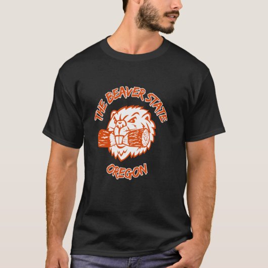 オレゴン州のビーバー州の動物におびえる Tシャツ (正面)