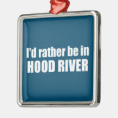 オレゴン州のフッド・リバーに行きたい メタルオーナメント (左)