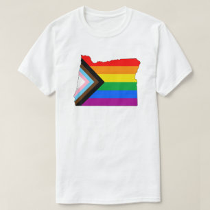 オレゴン州のプライド LGBTQ プログレスプライド Tシャツ