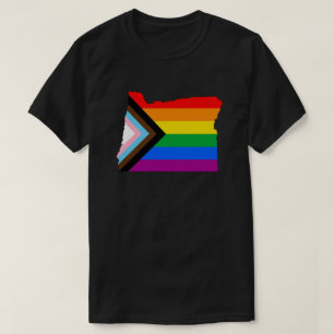 オレゴン州のプライド LGBTQ プログレスプライド Tシャツ