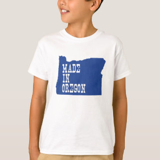 オレゴン州のマップで作成Shape Blue Background Kids Tシャツ