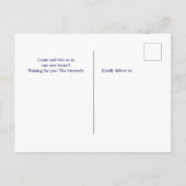 オレゴン州のマップ、ネイビーの水色ホーム移動 案内ポストカード (裏面)