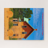 オレゴン州の古いヘイハウスホテル。クリスマスの挨拶 ジグソーパズル (横)