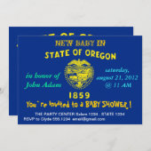 オレゴン州の旗を使ったベイビーシャワーの招待状 招待状 (正面/裏面)