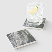 オレゴン州の森の滝 ストーンコースター (横)