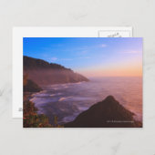 オレゴン州の海岸の崖から見る夕焼け ポストカード (正面/裏面)