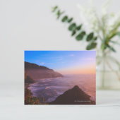 オレゴン州の海岸の崖から見る夕焼け ポストカード (スタンド正面)