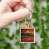 オレゴン州の湖から日の出失ったでフード山 キーホルダー (手)