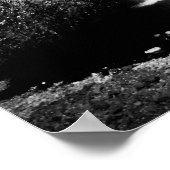 オレゴン州の滝（白黒） ポスター (角)