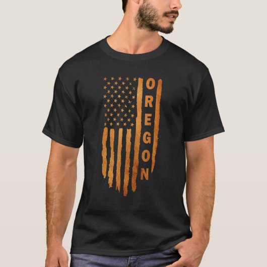 オレゴン州の田舎風デザインの武器保持の権利 第二修正案 Tシャツ (正面)