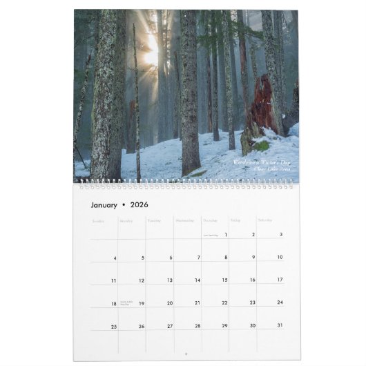 オレゴン州の自然と野生動物の画像 カレンダー (1月 2026)