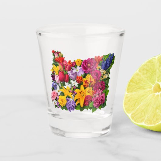 オレゴン州の野生の花 ショットグラス (正面)