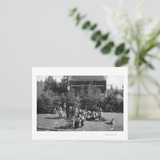 オレゴン州アストリアインディアン戦争ダンス ポストカード (スタンド正面)