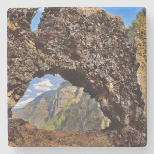 オレゴン州アメリカコロンビア川のエイジアーチの岩 ストーンコースター (正面)