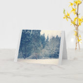 オレゴン州ウィルソンビルの冬の雪 カード (黄色い花)