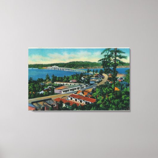 オレゴン州ウォルドポートのアルシーベイブリッジ キャンバスプリント (正面)