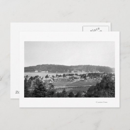 オレゴン州ウォルドポートの街並みを北向きに ポストカード (正面/裏面)