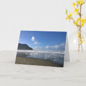 オレゴン州オレゴン州の冬の海岸 カード (黄色い花)