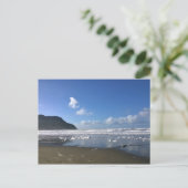 オレゴン州オレゴン州の冬の海岸 ポストカード (スタンド正面)