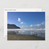 オレゴン州オレゴン州の冬の海岸 ポストカード (正面/裏面)