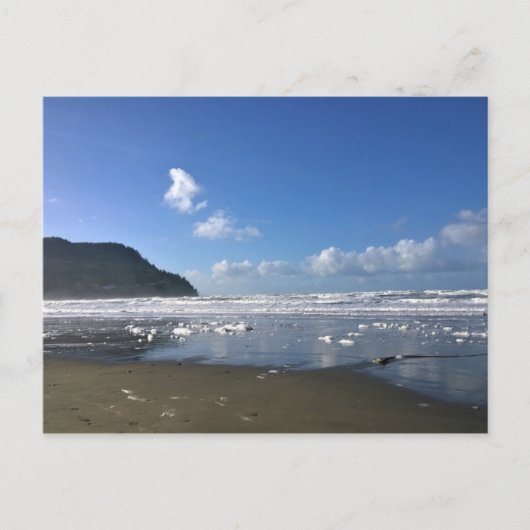 オレゴン州オレゴン州の冬の海岸 ポストカード (正面)