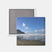 オレゴン州オレゴン州の冬の海岸 マグネット (正面/裏面)