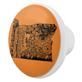 オレゴン州オレンジドロワープル セラミックノブ (右)