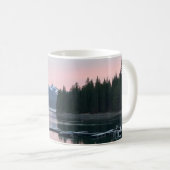 オレゴン州クレセント湖の夕日 コーヒーマグカップ (正面右)