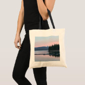 オレゴン州クレセント湖の夕日 トートバッグ (正面(商品))