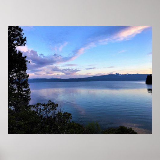 オレゴン州クレセント湖の夕日 ポスター (正面)