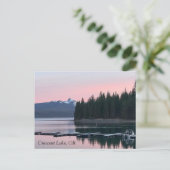 オレゴン州クレセント湖の夕日 ポストカード (スタンド正面)