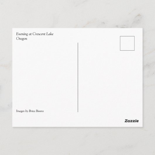 オレゴン州クレセント湖はがき ポストカード (裏面)