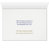 オレゴン州クレーターレイククリスマス金ゴールドグリッターカード (内部横(下))