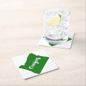 オレゴン州グリーン スクエアペーパーコースター (インサイチュ)